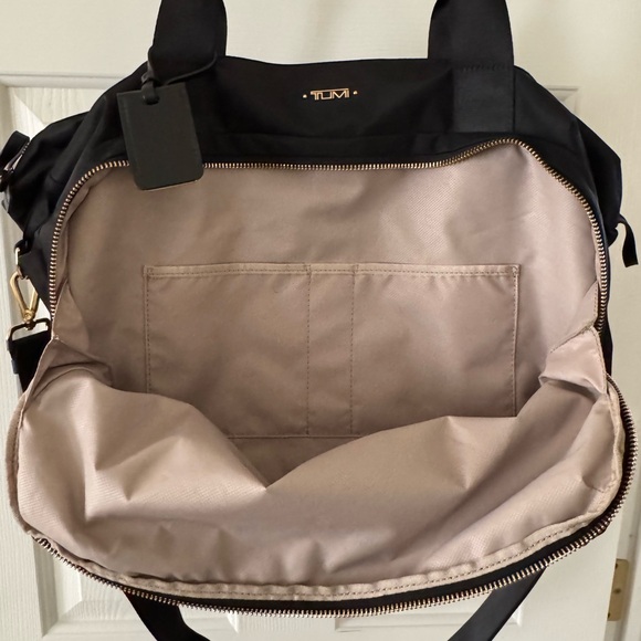 Tumi Dara Black With Gold Trim Duffle Bag EC - Picture 6 of 8